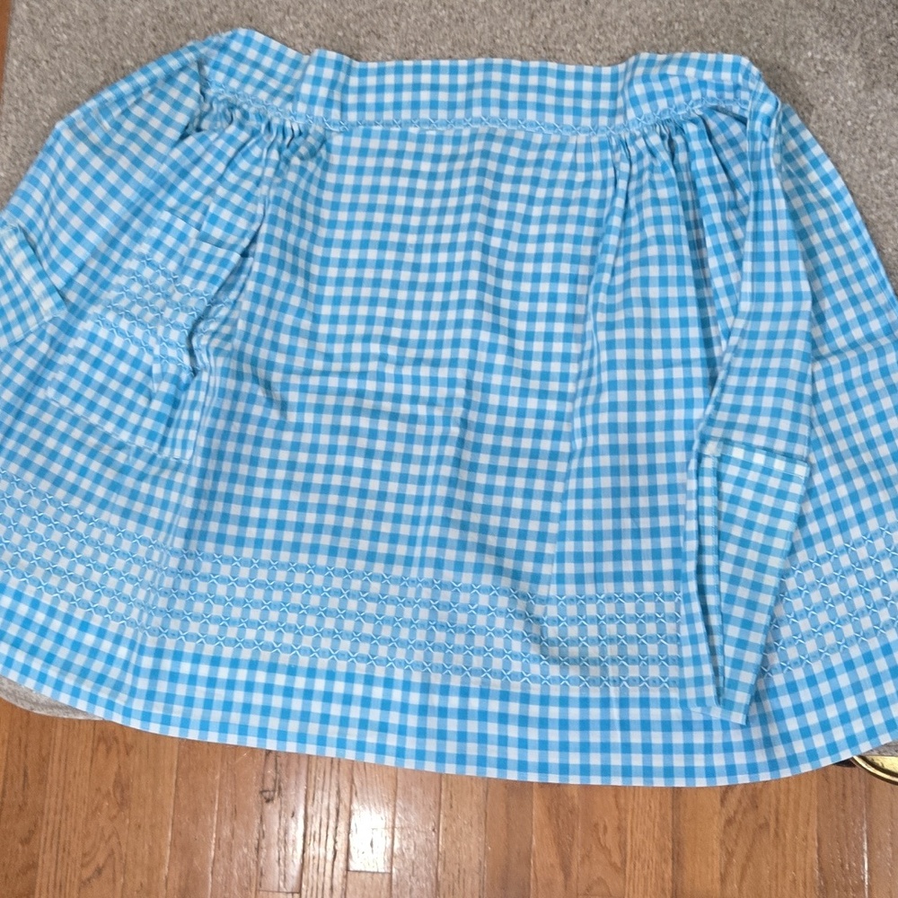 Vintage Turquoise Gingham Apron